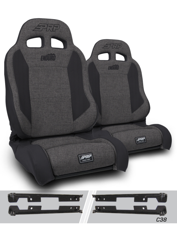 Jeep Wrangler JKU Seat - PRP Seats - Enduro Elite Reclining Suspension - Grey - `07-`18